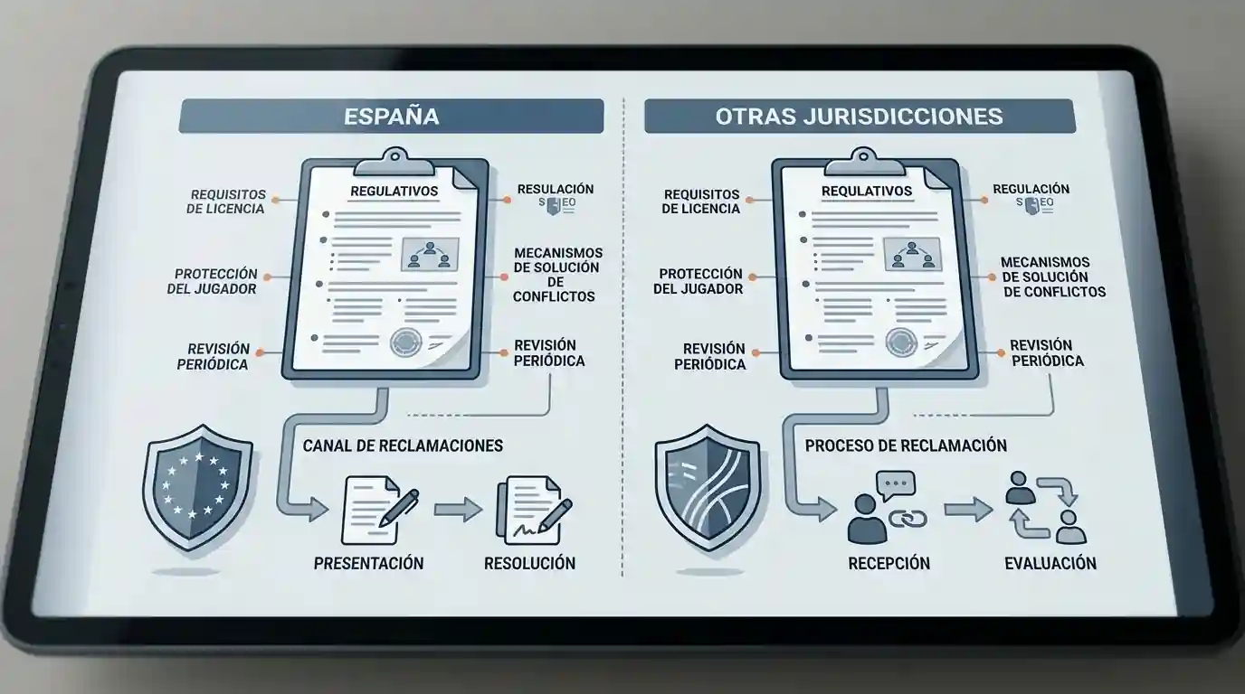 Esquema de dos marcos de regulación del juego con documentos y símbolos de protección