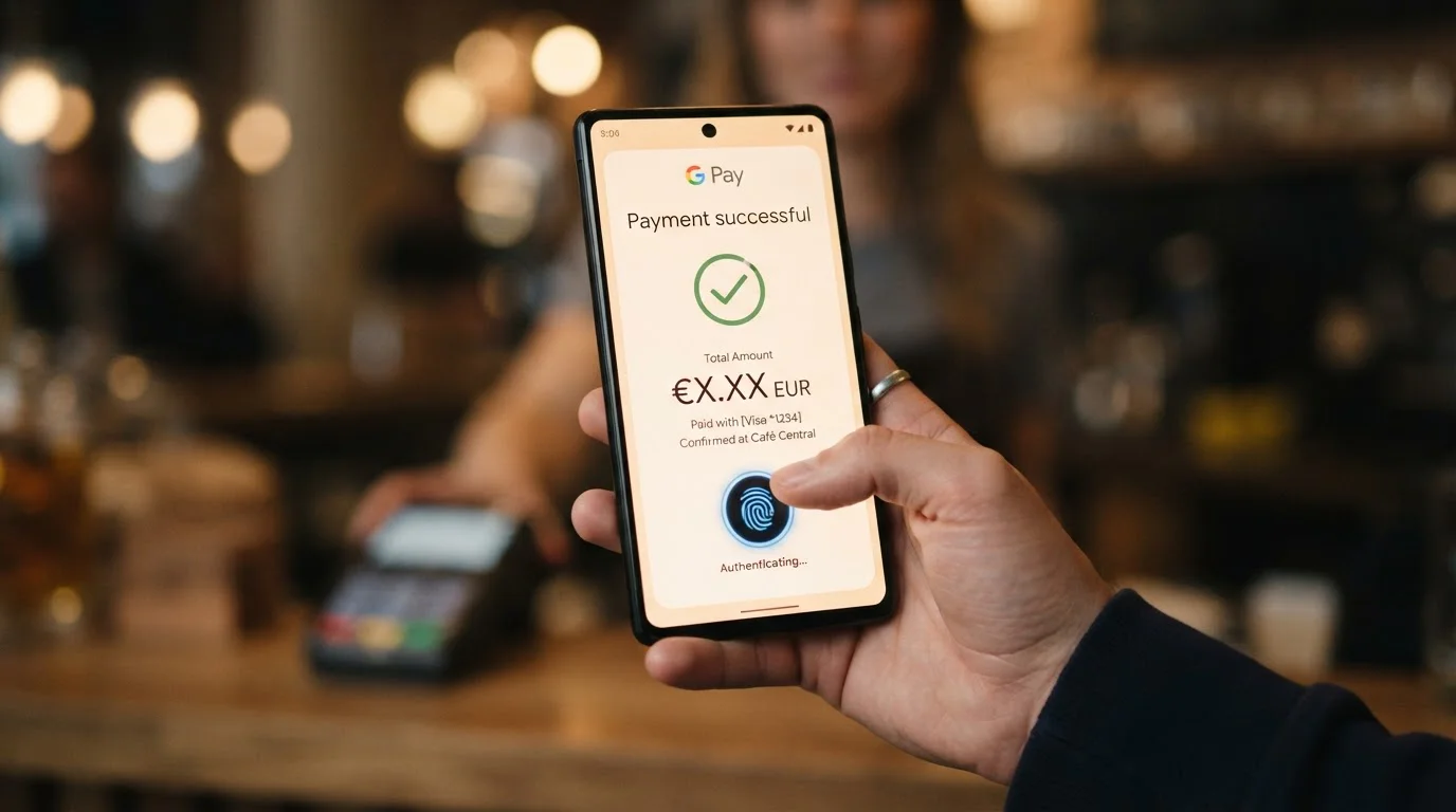 Pantalla de móvil mostrando proceso de depósito con Google Pay en casino