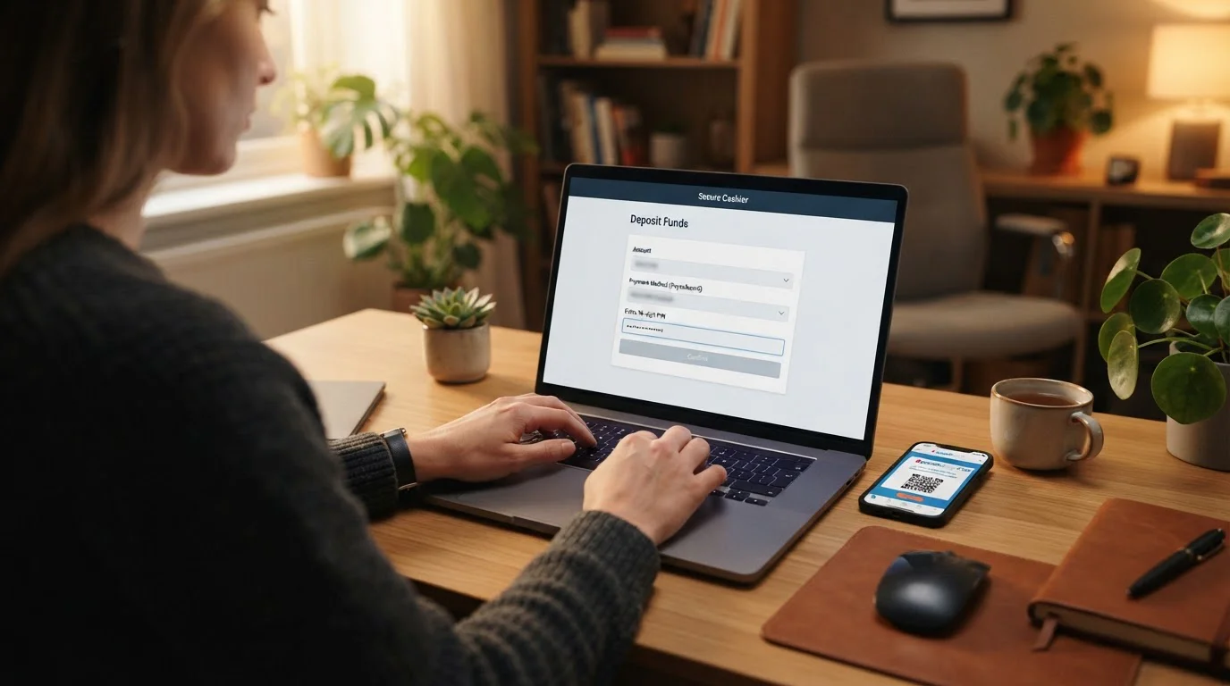 Proceso de depósito con Paysafecard en cajero de casino online