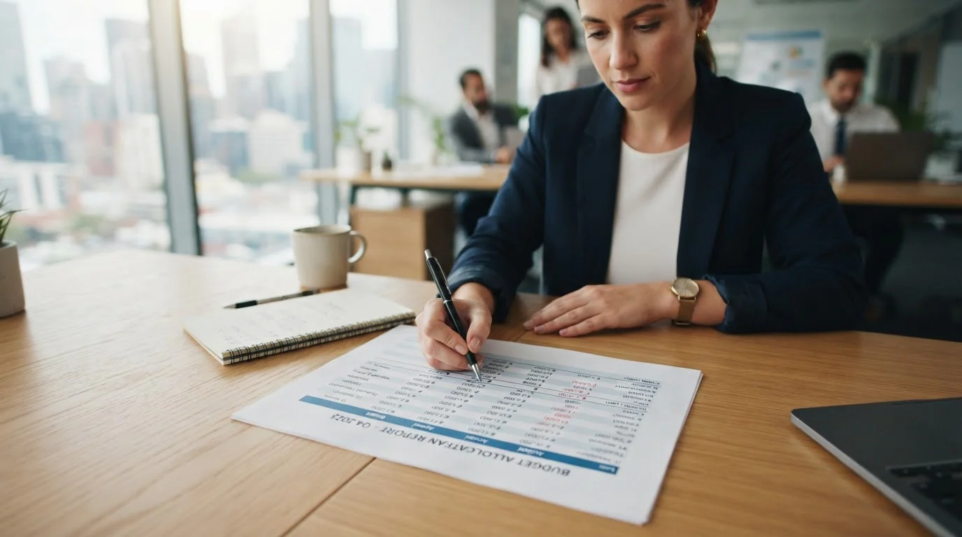 Documento financiero con columnas de cantidades y símbolo del euro