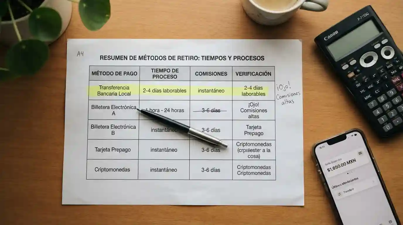 Documento mostrando plazos de retiro con Visa en distintos operadores españoles