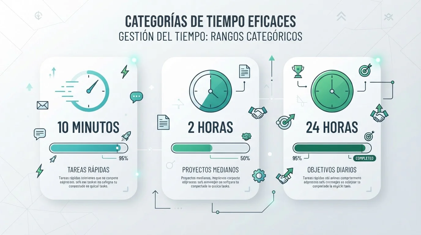 Tres rangos de tiempo de retirada: 10 minutos, 2 horas y 24 horas