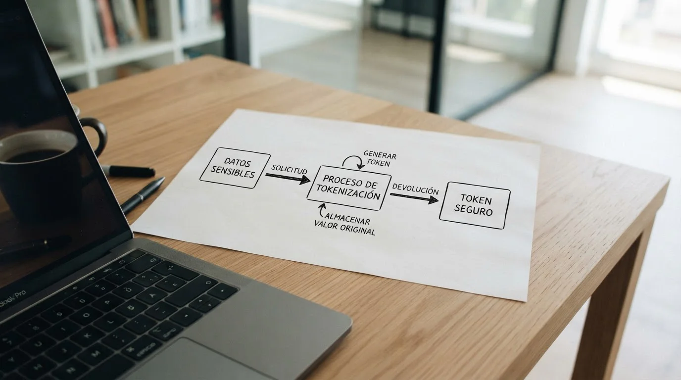 Diagrama de tokenización Apple Pay mostrando flujo de seguridad